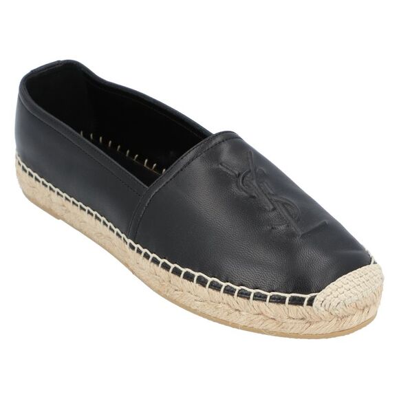 Saint Laurent Monogram Espadrilles In Lambskin Black - Picture 1 of 6